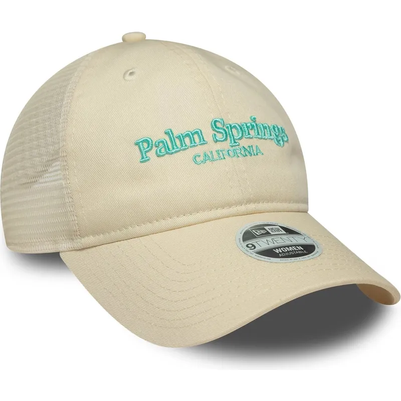 beige-justerbar-trucker-keps-for-dam-9twenty-city-fran-palm-springs-stader-och-strander-av-new-era