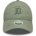 verstellbare-grune-damenkappe-mit-gebogenem-schirm-und-grunem-logo-9twenty-linen-der-detroit-tigers-mlb-von-new-era