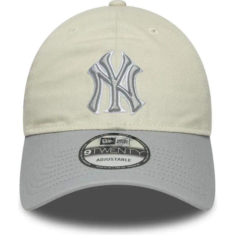 bojd-beige-och-gra-justerbar-keps-for-dam-9twenty-world-series-cooperstown-fran-new-york-yankees-mlb-av-new-era