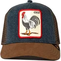 cepur-izliekta-truckeris-bruns-snapback-denim-big-strut-the-farm-no-goorin-bros