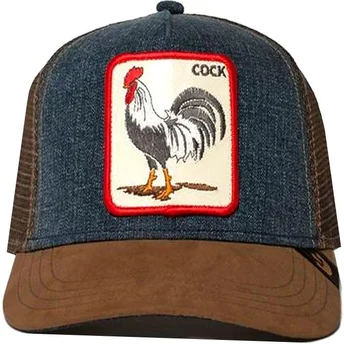 Gorra trucker brązowa i denim gallo Big Strut od Goorin Bros.