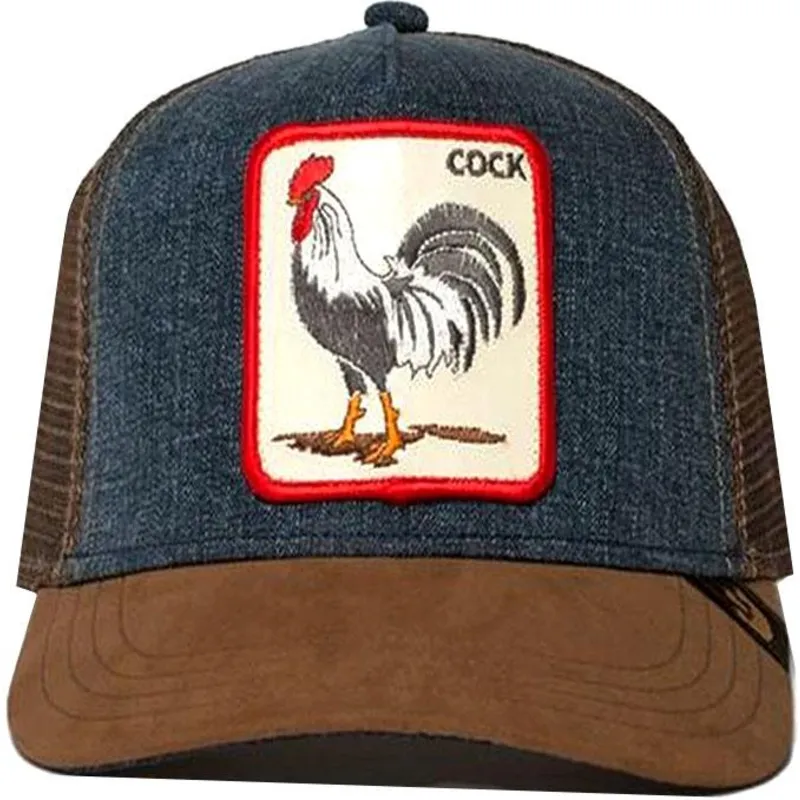 cepur-izliekta-truckeris-bruns-snapback-denim-big-strut-the-farm-no-goorin-bros