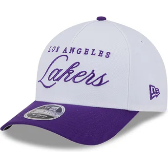 Los Angeles Lakers NBA New Era 9FORTY M-Crown Draft 2025 Snapback Kappe in Weiß und Violett
