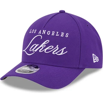 9FORTY M-Crown Draft 2025 Los Angeles Lakers NBA Violette Curved Snapback-Kappe von New Era