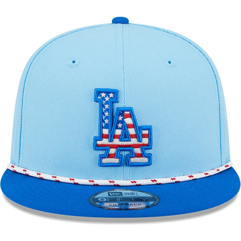 blaue-flache-snapback-kappe-9fifty-4th-july-der-los-angeles-dodgers-mlb-von-new-era
