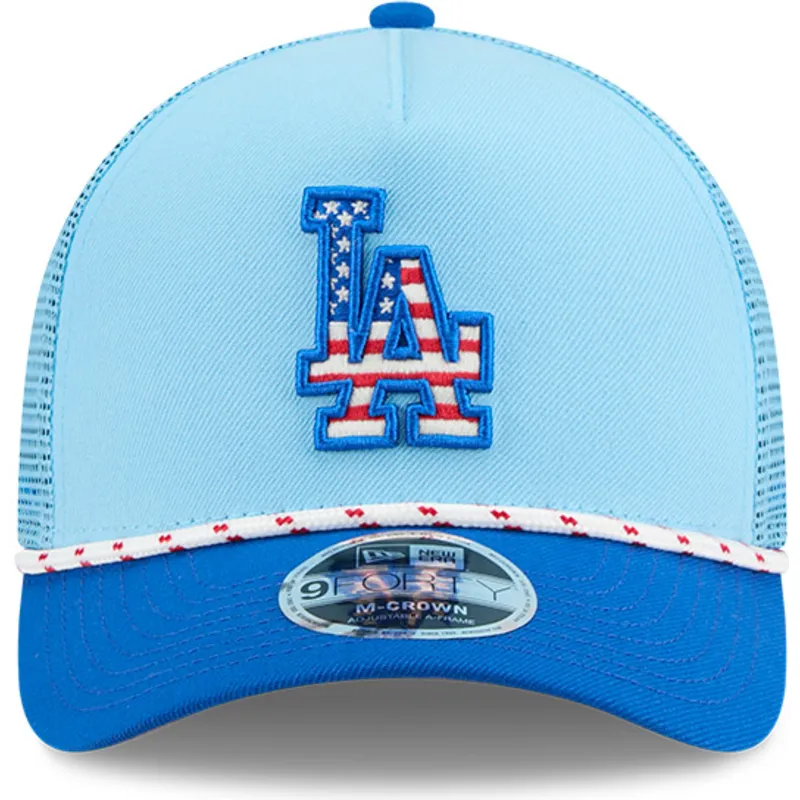 cepur-izliekta-truckeris-zils-snapback-9forty-m-crown-a-frame-4th-july-no-los-angeles-dodgers-mlb-no-new-era