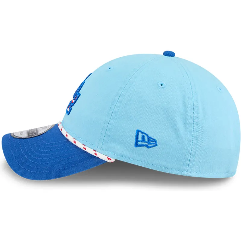 blaue-verstellbare-curved-cap-9twenty-4th-july-der-los-angeles-dodgers-mlb-von-new-era