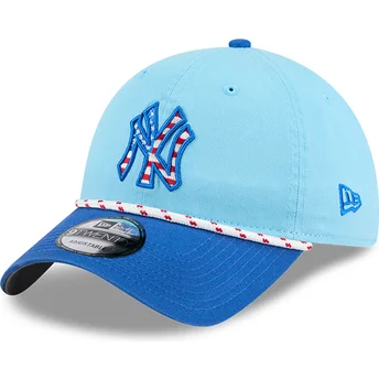 Verstellbare blaue 9TWENTY Curved Cap 4th July der New York Yankees MLB von New Era