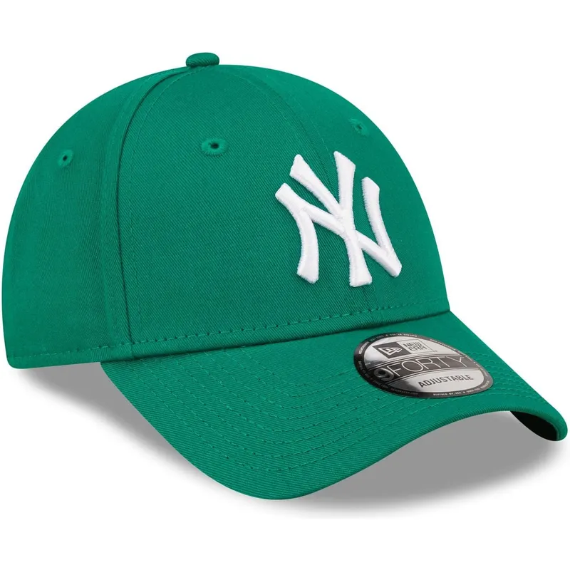 grune-gebogene-verstellbare-damen-cap-9forty-league-essential-der-new-york-yankees-mlb-von-new-era