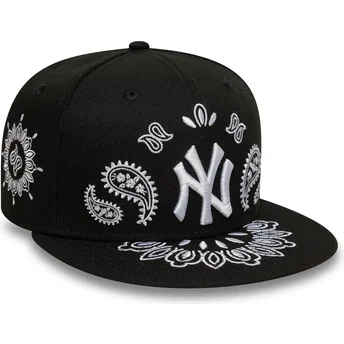 Casquette plate noire ajustée 59FIFTY Paisley New York Yankees MLB New Era