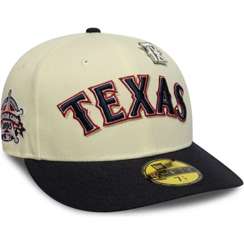 Beige und marineblau gebogener 59FIFTY Texas Rangers MLB All Star Game Pin Fitted Cap von New Era