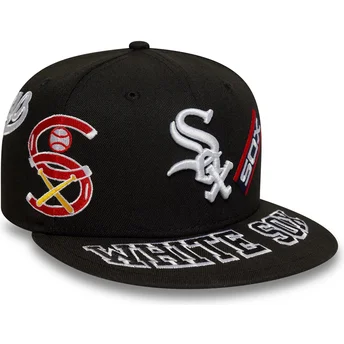 New Era Flat Brim 59FIFTY All Over Chicago White Sox MLB Black Fitted Cap