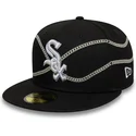 cepur-plakana-melns-pieguloss-59fifty-chain-wrap-no-chicago-white-sox-mlb-no-new-era