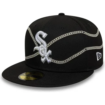 Μαύρο επίπεδο καπέλο 59FIFTY Chain Wrap των Chicago White...