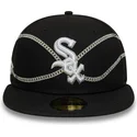 cepur-plakana-melns-pieguloss-59fifty-chain-wrap-no-chicago-white-sox-mlb-no-new-era