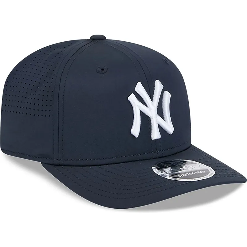 dunkelblaue-gebogene-snapback-kappe-9seventy-stretch-snap-perf-der-new-york-yankees-mlb-von-new-era
