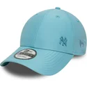 hellblaue-verstellbare-curved-cap-mit-blauem-logo-9forty-tonal-flawless-der-new-york-yankees-mlb-von-new-era