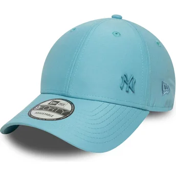 Verstellbare hellblaue gebogene Kappe mit blauem Logo 9FORTY Tonal Flawless der New York Yankees MLB von New Era