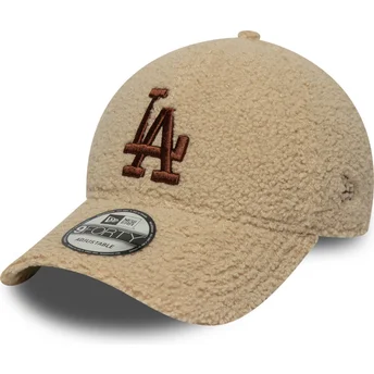 Casquette courbée beige ajustable avec logo marron 9FORTY Borg Los Angeles Dodgers MLB New Era