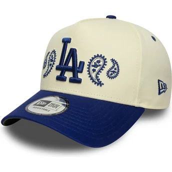 Casquette courbée beige et bleue snapback A Frame Paisley Los Angeles Dodgers MLB New Era