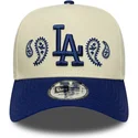 casquette-courbee-beige-et-bleue-snapback-a-frame-paisley-los-angeles-dodgers-mlb-new-era
