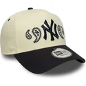 new-era-curved-brim-a-frame-paisley-new-york-yankees-mlb-beige-and-navy-blue-snapback-cap