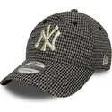 cepur-izliekta-melns-regulejams-9twenty-houndstooth-no-new-york-yankees-mlb-no-new-era