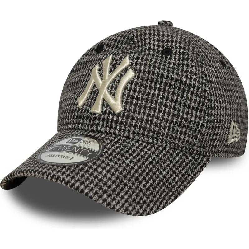 cepur-izliekta-melns-regulejams-9twenty-houndstooth-no-new-york-yankees-mlb-no-new-era