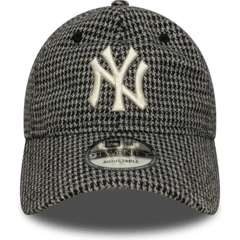 cepur-izliekta-melns-regulejams-9twenty-houndstooth-no-new-york-yankees-mlb-no-new-era
