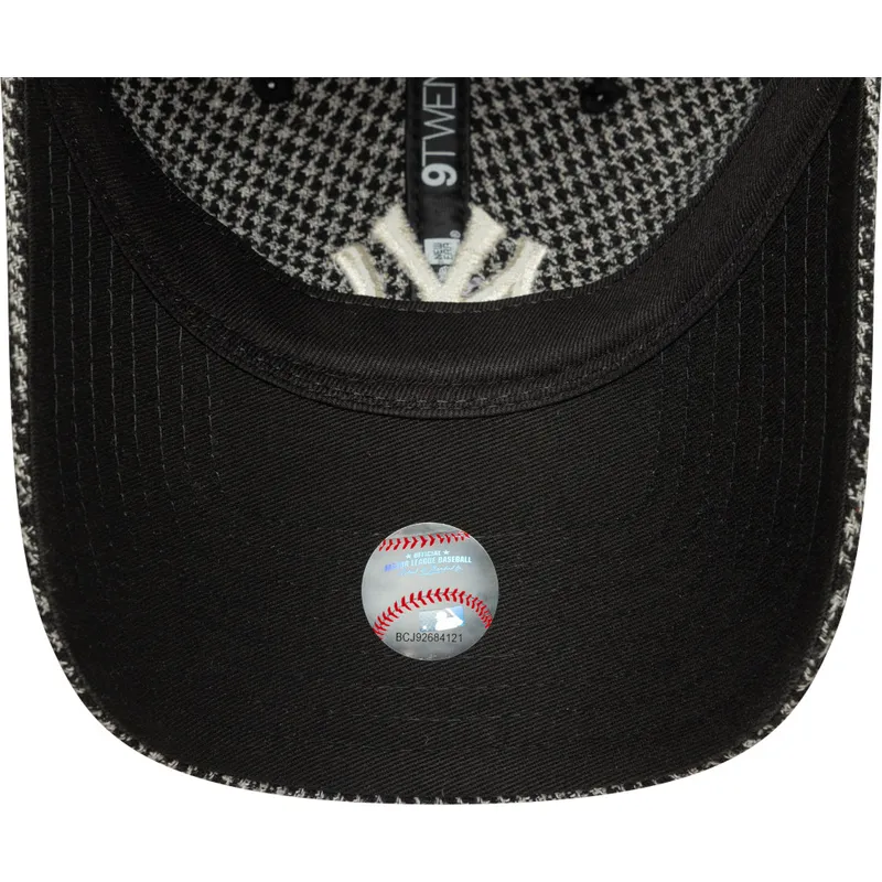 cepur-izliekta-melns-regulejams-9twenty-houndstooth-no-new-york-yankees-mlb-no-new-era