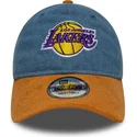 verstellbare-9twenty-denim-midi-kappe-in-blau-und-braun-der-los-angeles-lakers-nba-von-new-era