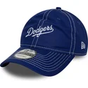 blaue-gebogene-verstellbare-kappe-9twenty-contrast-stitch-der-los-angeles-dodgers-mlb-von-new-era