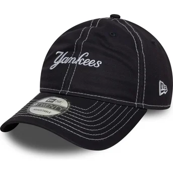 Cepur izliekta tumši zils regulējama lente 9TWENTY Contrast Stitch no New York Yankees MLB no New Era