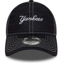 marineblaue-gebogene-verstellbare-kappe-9twenty-contrast-stitch-der-new-york-yankees-mlb-von-new-era