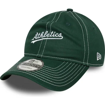 Cepur izliekta zaļš regulējama lente 9TWENTY Contrast Stitch no Oakland Athletics MLB no New Era