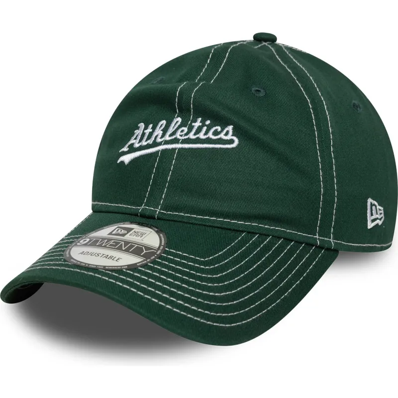 cap-izliekta-green-adjustable-strap-9twenty-contrast-stitch-no-oakland-athletics-mlb-no-new-era