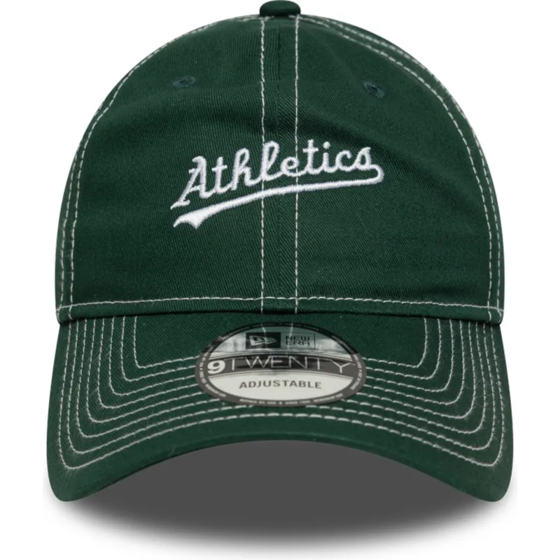 cap-izliekta-green-adjustable-strap-9twenty-contrast-stitch-no-oakland-athletics-mlb-no-new-era