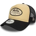 new-era-a-frame-foam-oval-patch-beige-and-black-trucker-hat