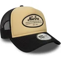 new-era-a-frame-foam-oval-patch-beige-and-black-trucker-hat