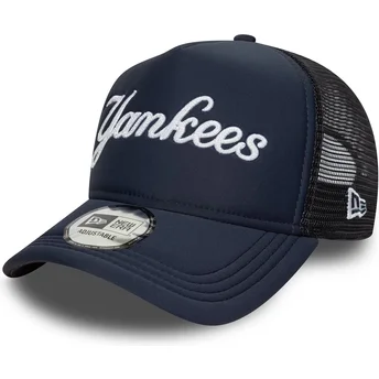 Czapka trucker granatowa A Frame Script New York Yankees MLB od New Era