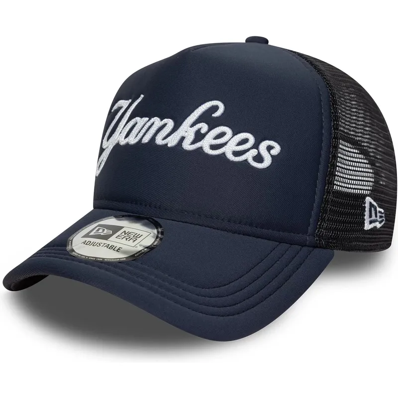 cepur-izliekta-truckeris-tumsi-zils-snapback-a-frame-script-no-new-york-yankees-mlb-no-new-era