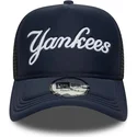 new-era-new-york-yankees-mlb-a-frame-script-trucker-cap-in-marineblau