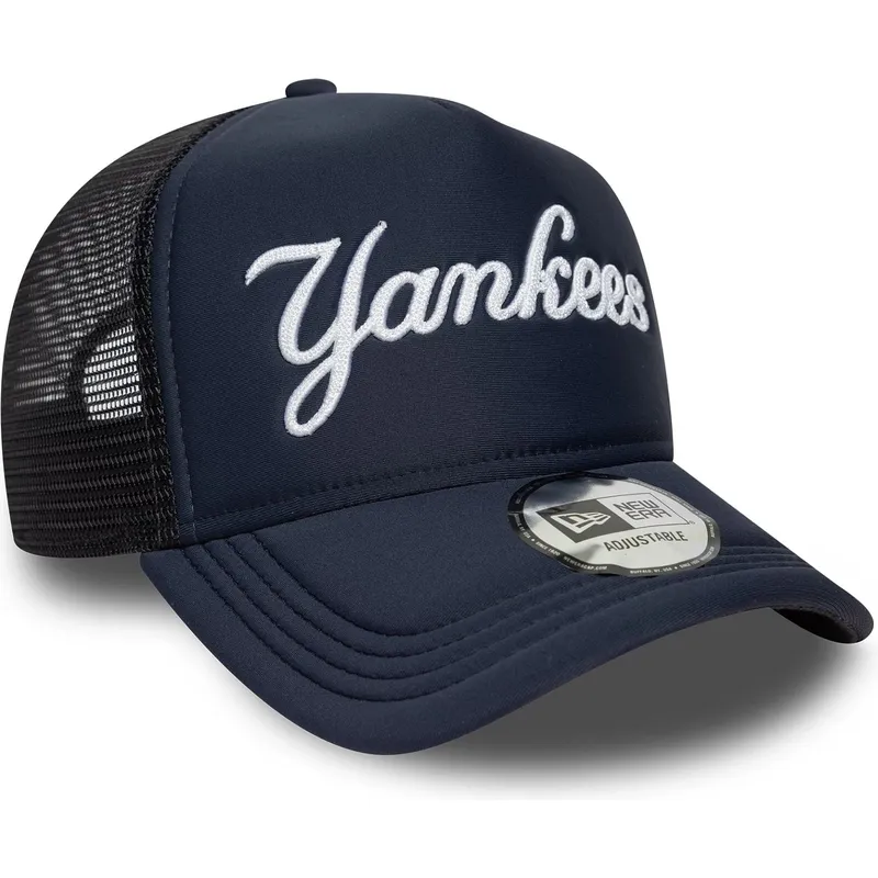 cepur-izliekta-truckeris-tumsi-zils-snapback-a-frame-script-no-new-york-yankees-mlb-no-new-era