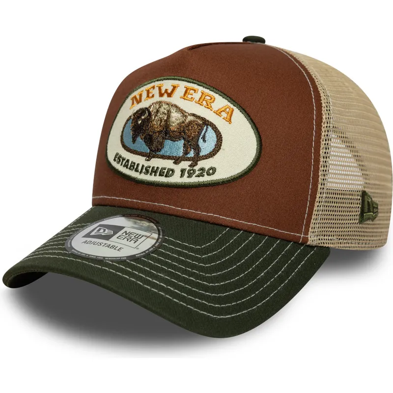 cap-izliekta-multicolor-snapback-marron-a-frame-animal-patch-no-bufalo-no-new-era