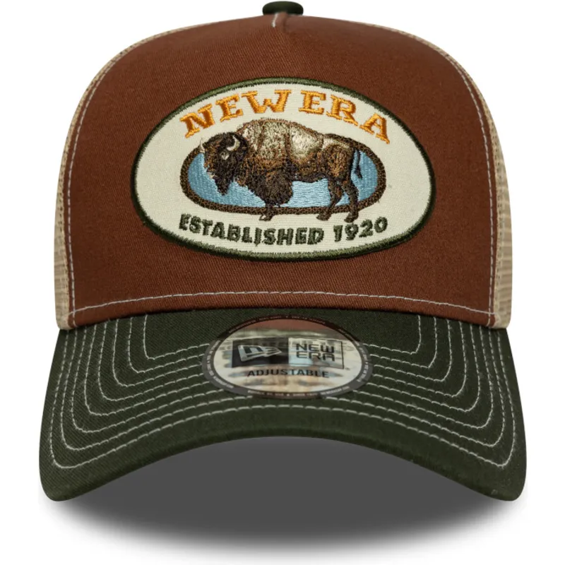 cap-izliekta-multicolor-snapback-marron-a-frame-animal-patch-no-bufalo-no-new-era
