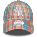 cepur-izliekta-roza-regulejams-9forty-check-no-new-york-yankees-mlb-no-new-era