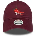 9twenty-phrase-spicy-verstellbare-damenkappe-mit-gebogenem-schirm-in-granatrot-von-new-era