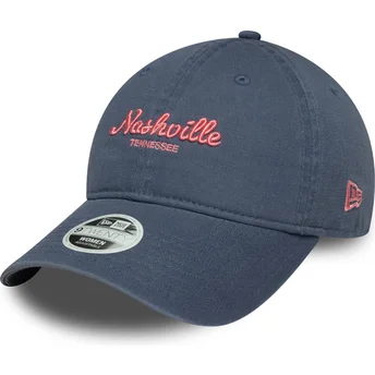 Niebieska zakrzywiona regulowana czapka damska 9TWENTY City Nashville marki New Era