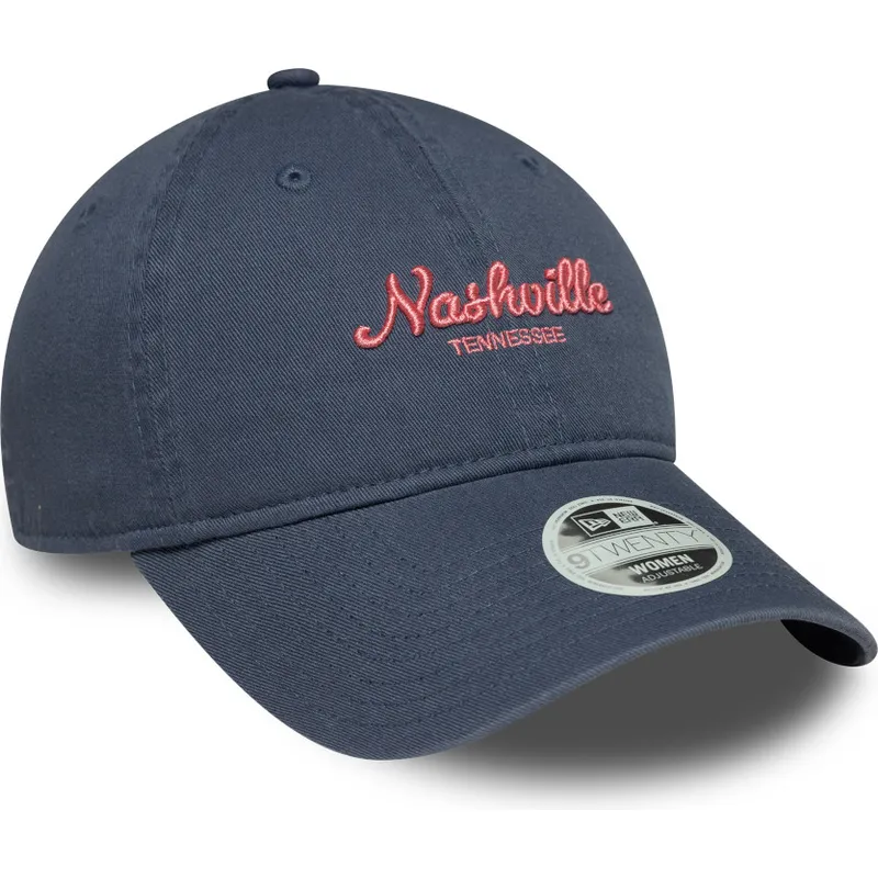 blaue-verstellbare-curved-cap-fur-damen-9twenty-city-nashville-von-new-era