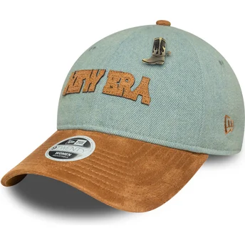 Casquette courbée bleue et marron ajustable pour femme 9TWENTY Western Pin New Era